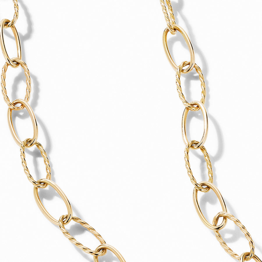 Stax Elongated Oval Link Necklace in 18K Yellow Gold