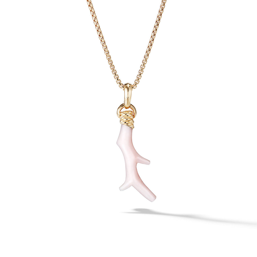 Coral Amulet in Pink Opal with 18k Gold
