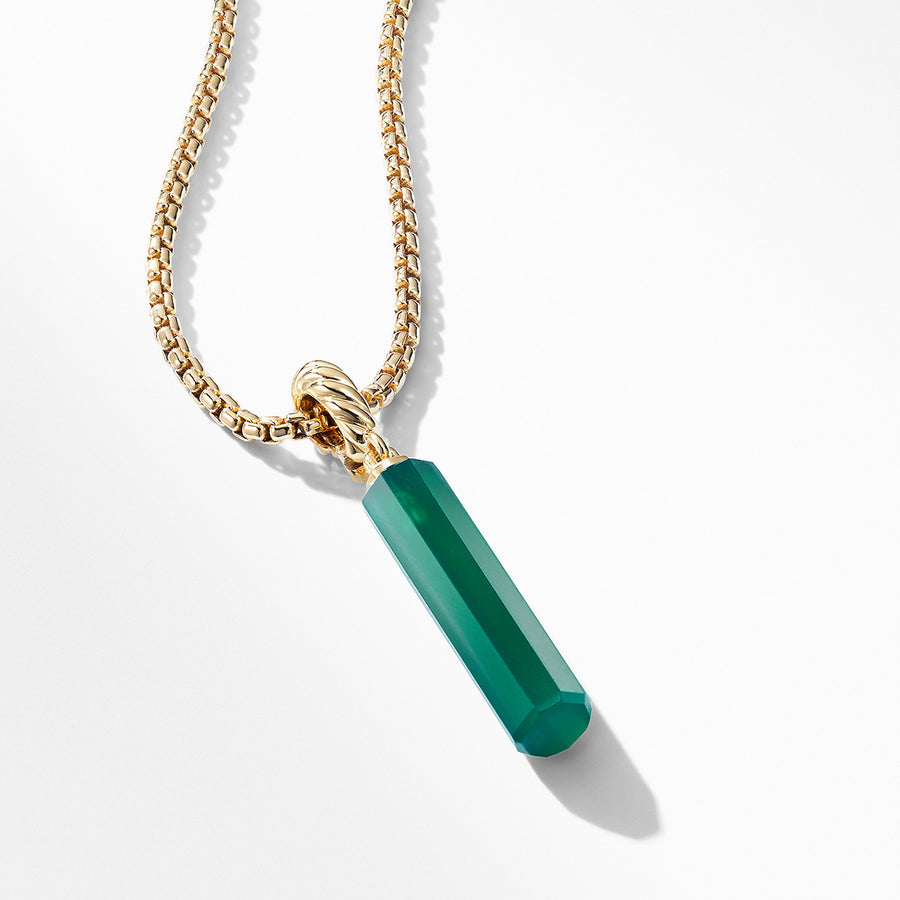 Barrel Charm in Green Onyx with 18K Gold