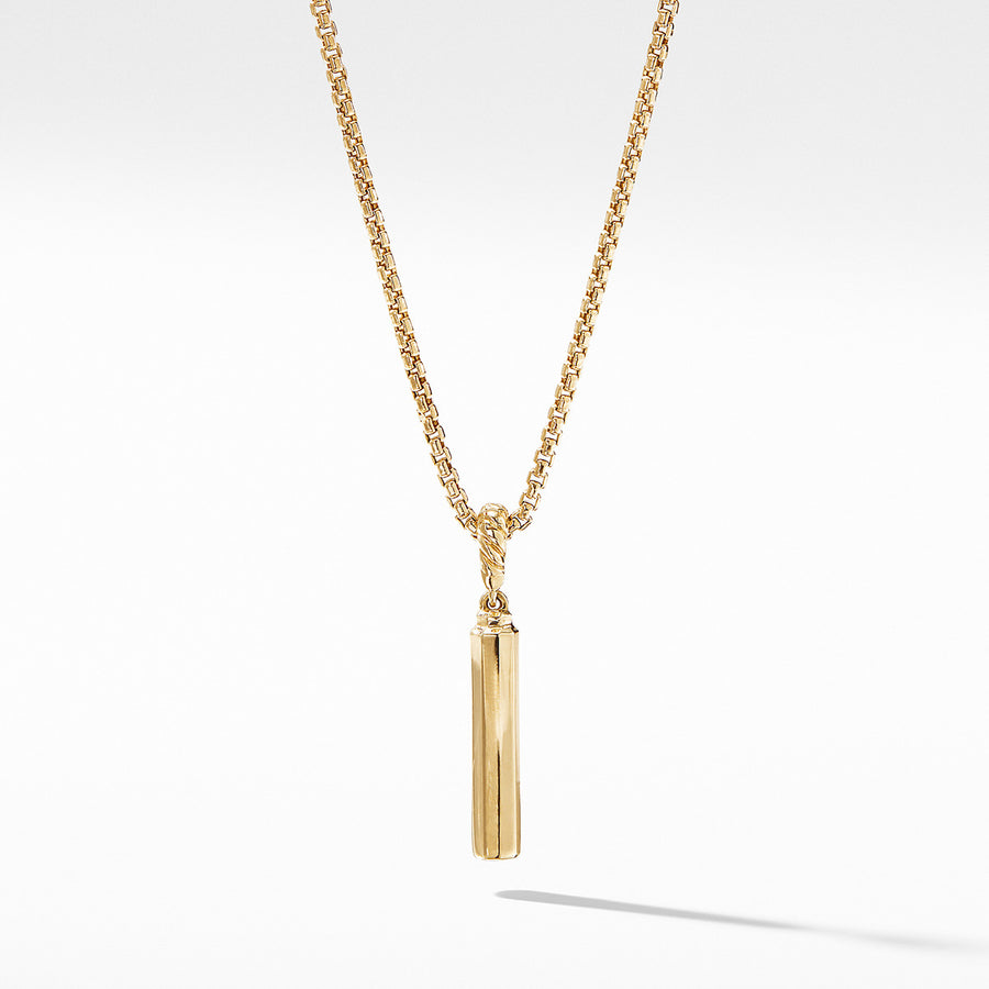 Barrel Amulet in 18K Yellow Gold with Pave Diamond