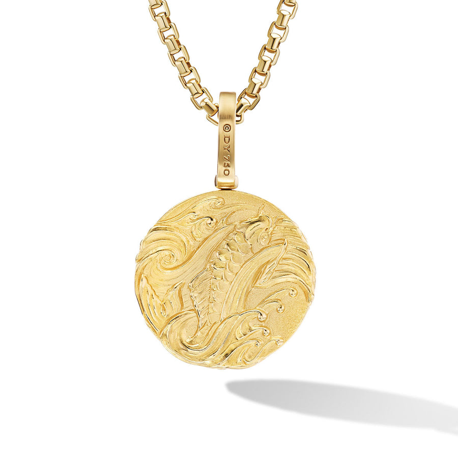Dragon Amulet Pendant in 18K Yellow Gold without Chain