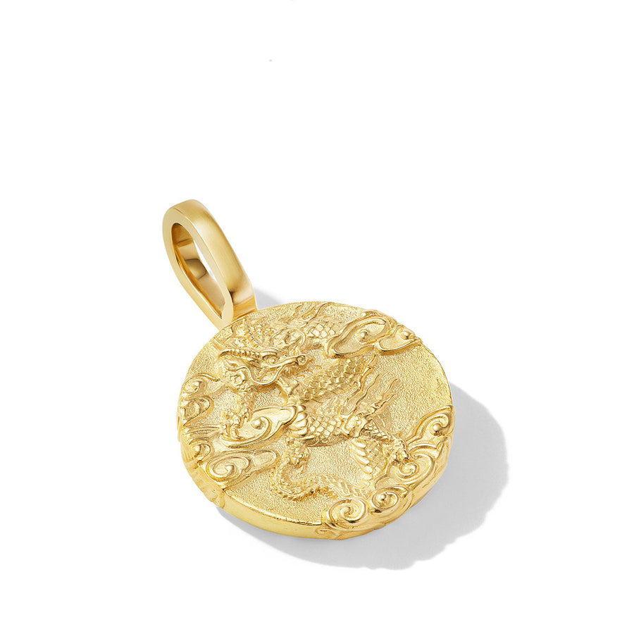 Dragon Amulet Pendant in 18K Yellow Gold without Chain