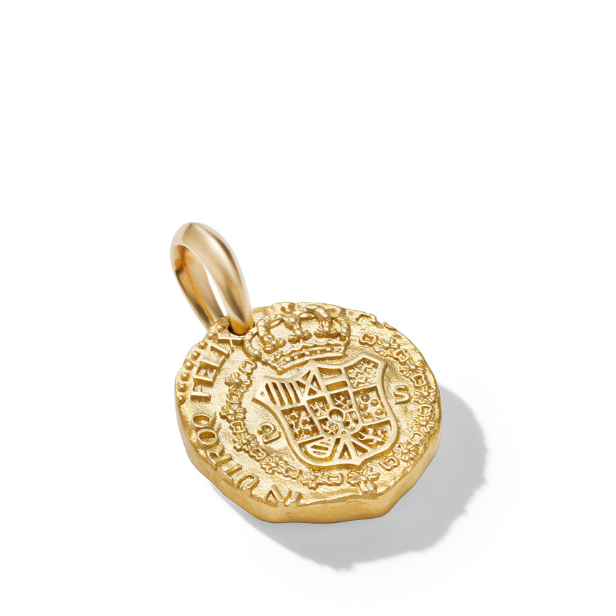 Shipwreck Coin Amulet in 18K Yellow Gold