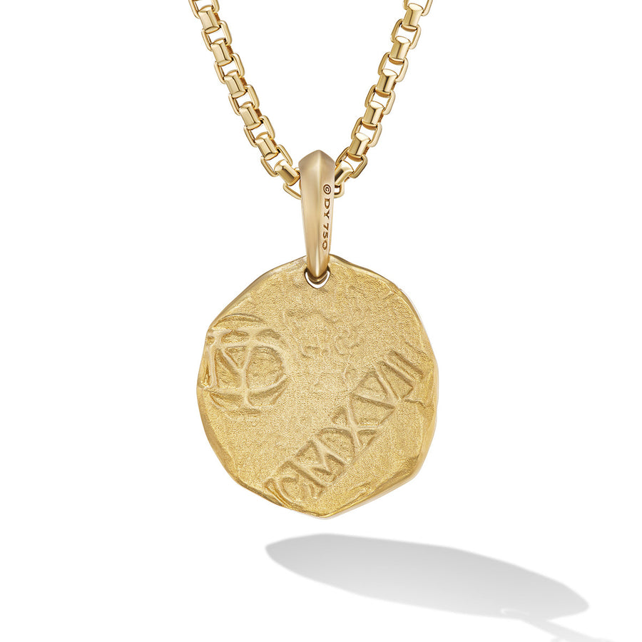 Shipwreck Coin Amulet in 18K Yellow Gold