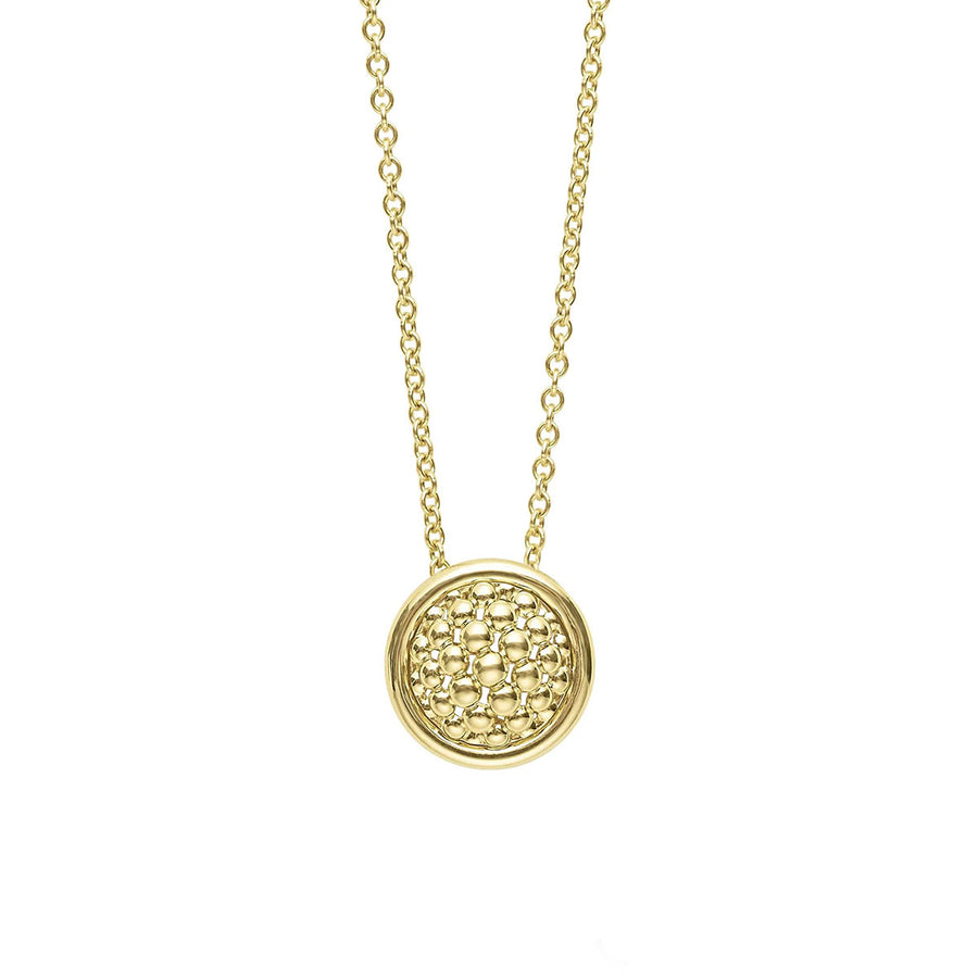 18K Gold Circle Pendant Necklace