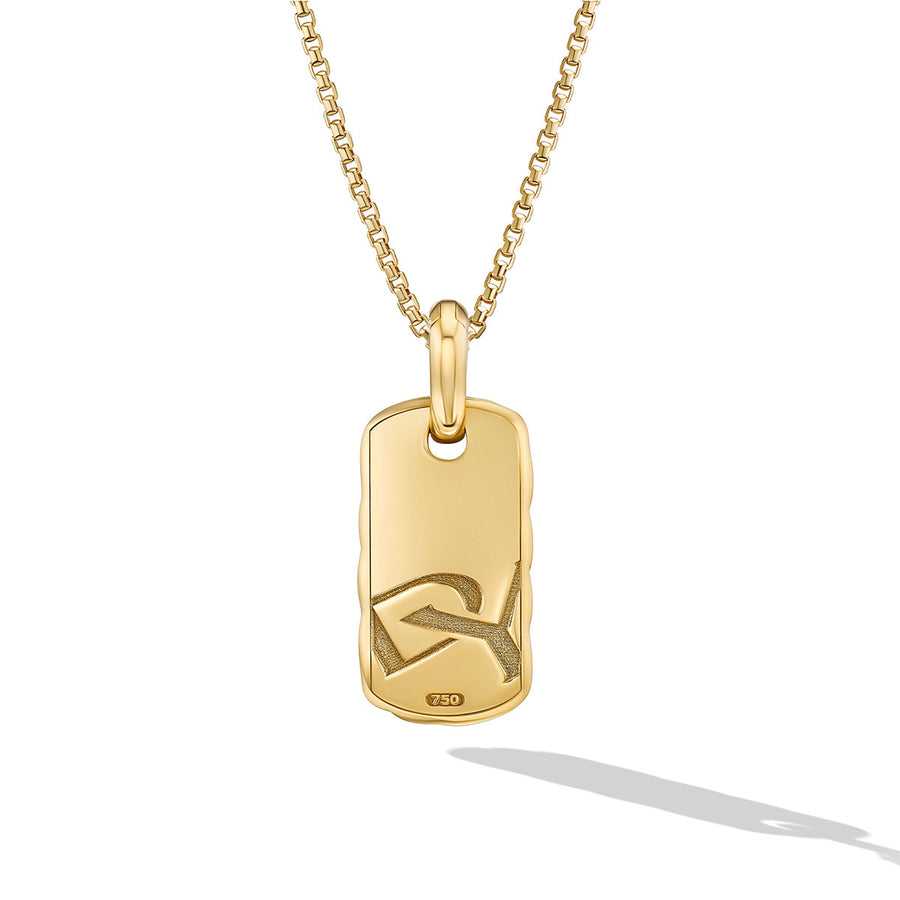Petite Sculpted Cable Tag in 18K Yellow Gold