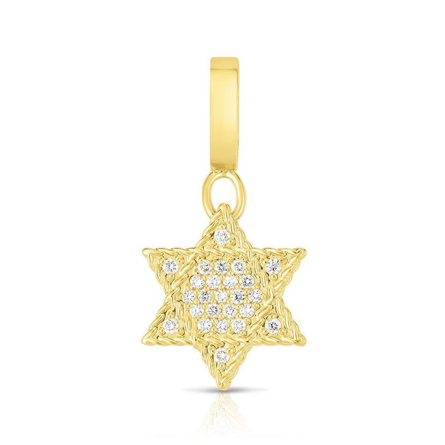 18K Gold and Diamond Princess Star of David Charm