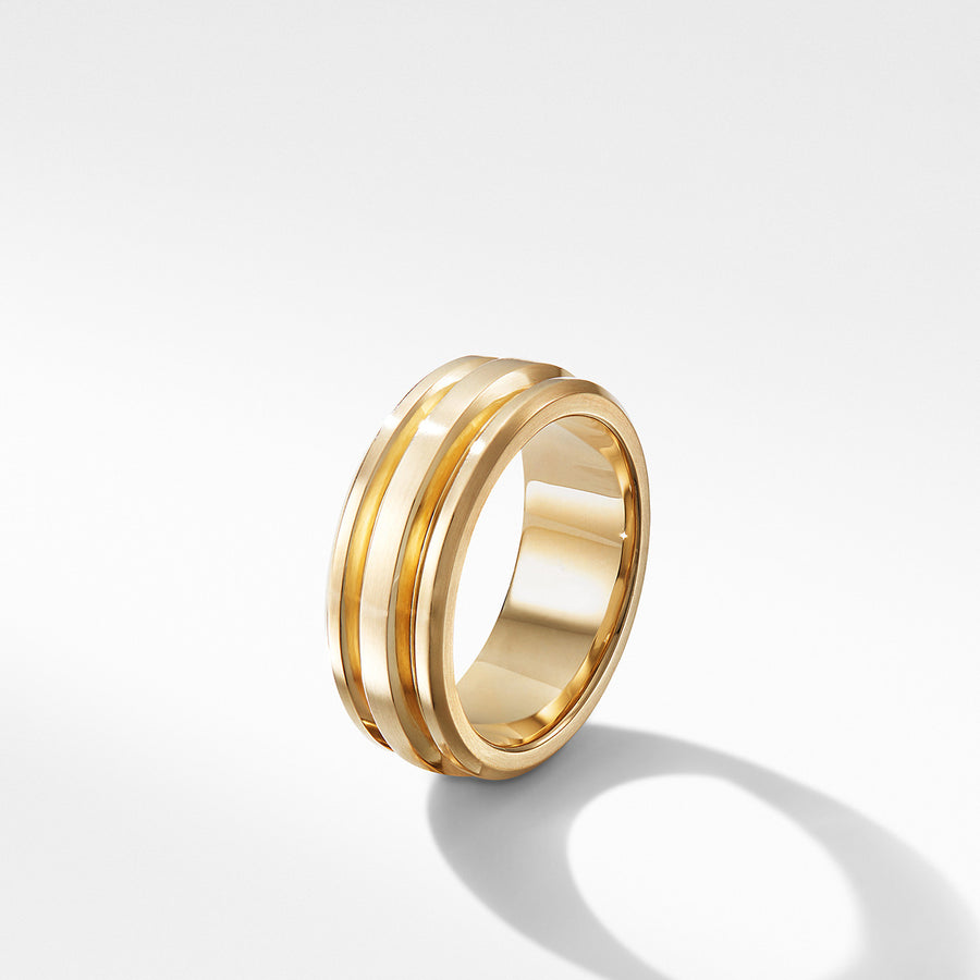 Deco Band Ring in 18K Yellow Gold