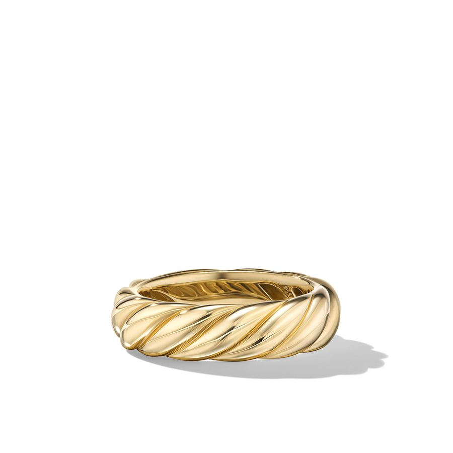 Sculpted Cable Band Ring in 18K Yellow Gold