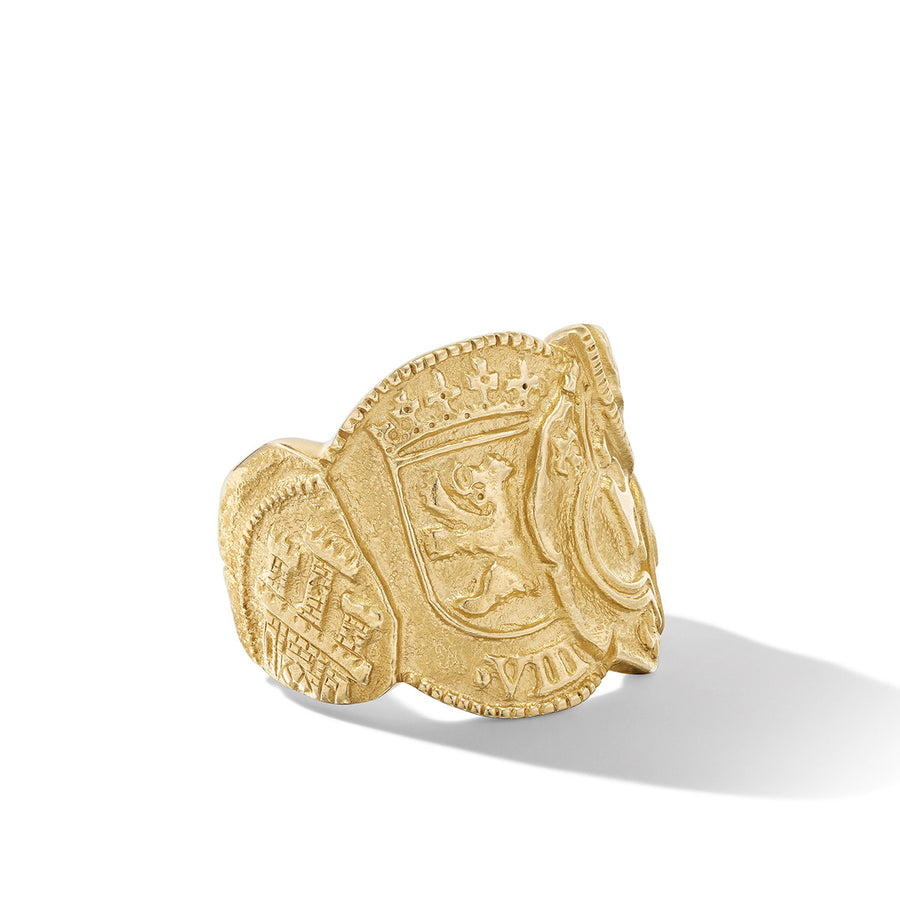 Shipwreck Cigar Band Ring in 18K Yellow Gold