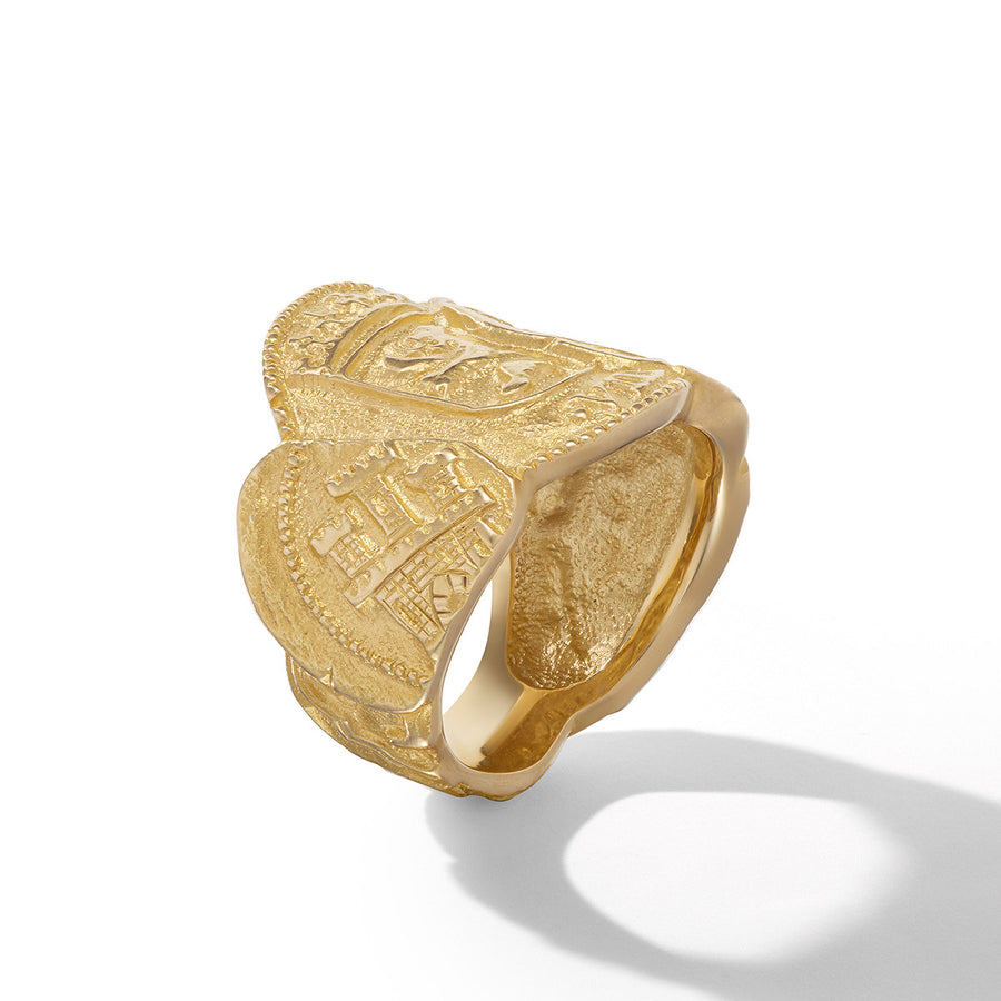 Shipwreck Cigar Band Ring in 18K Yellow Gold