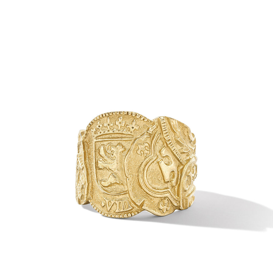 Shipwreck Cigar Band Ring in 18K Yellow Gold
