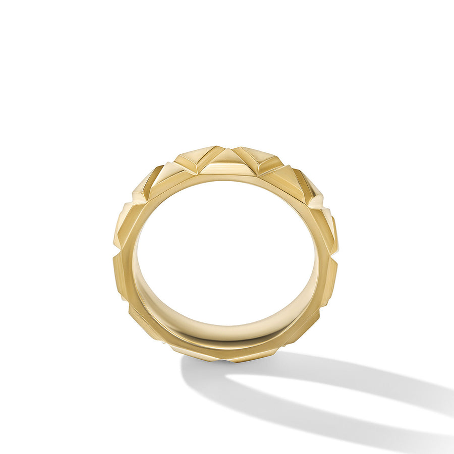 Faceted Triangle Band Ring in 18K Yellow Gold