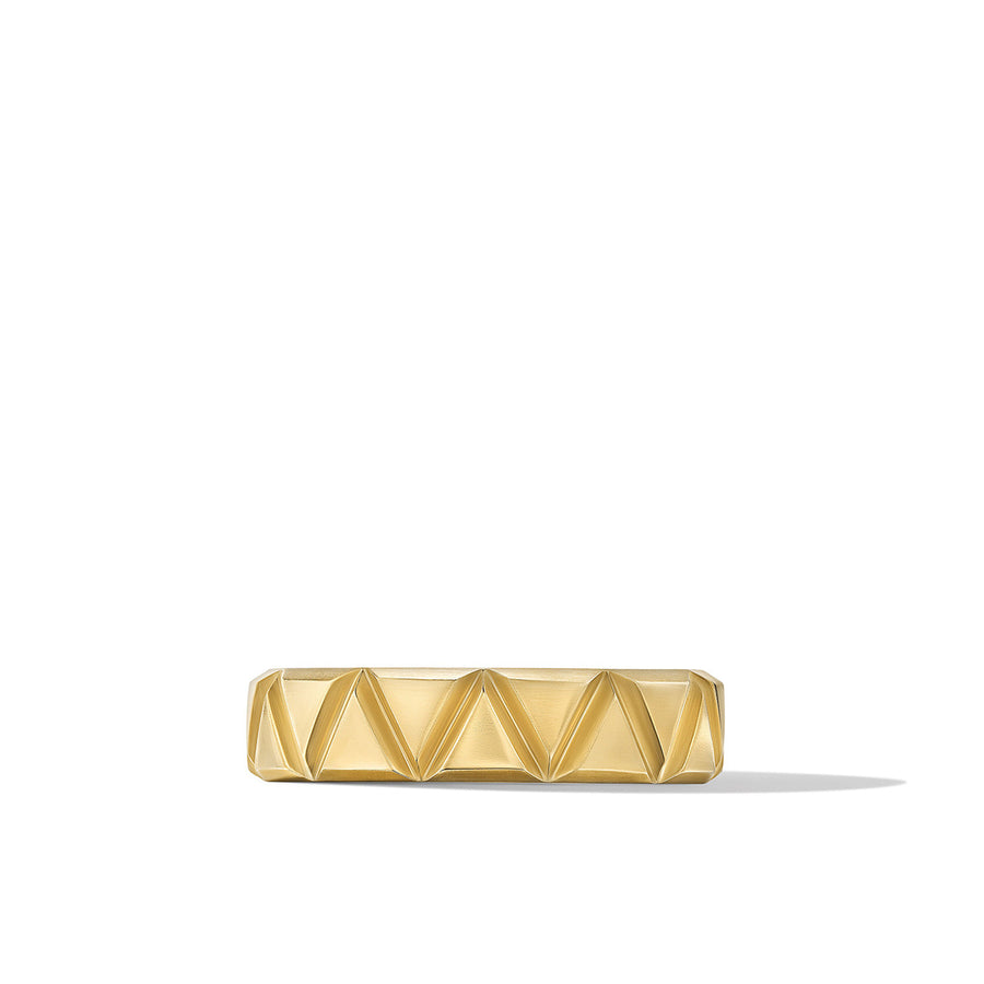 Faceted Triangle Band Ring in 18K Yellow Gold