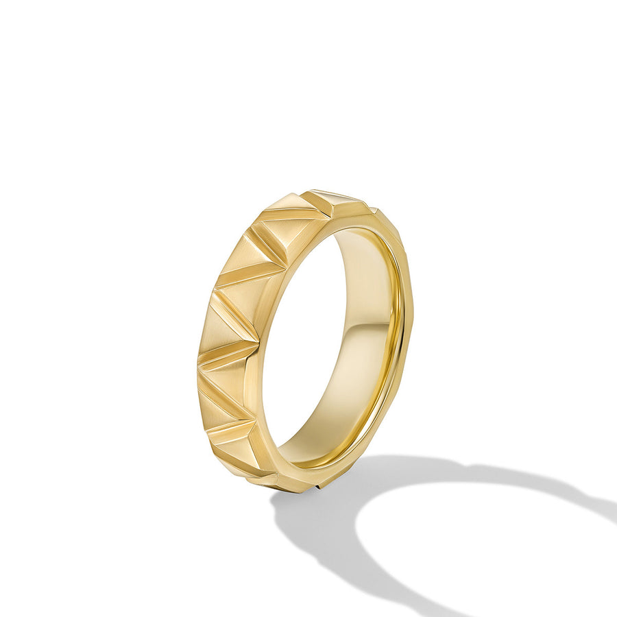 Faceted Triangle Band Ring in 18K Yellow Gold