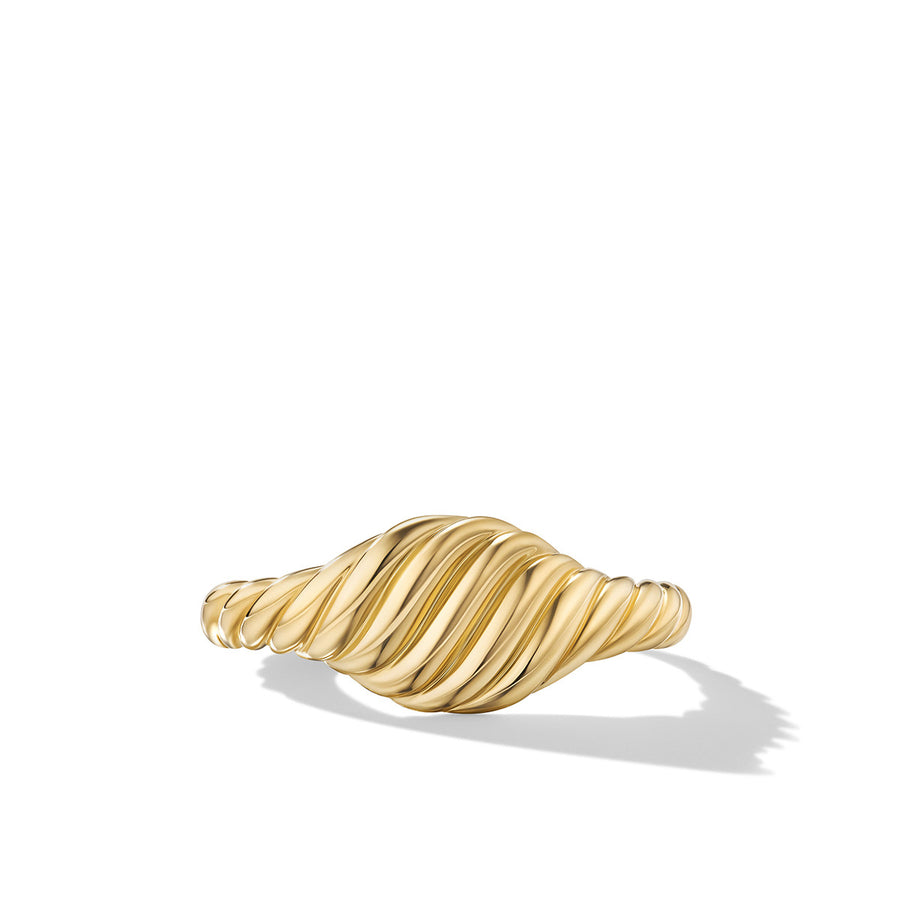 Sculpted Cable Micro Cable Pinky Ring in 18K Yellow Gold