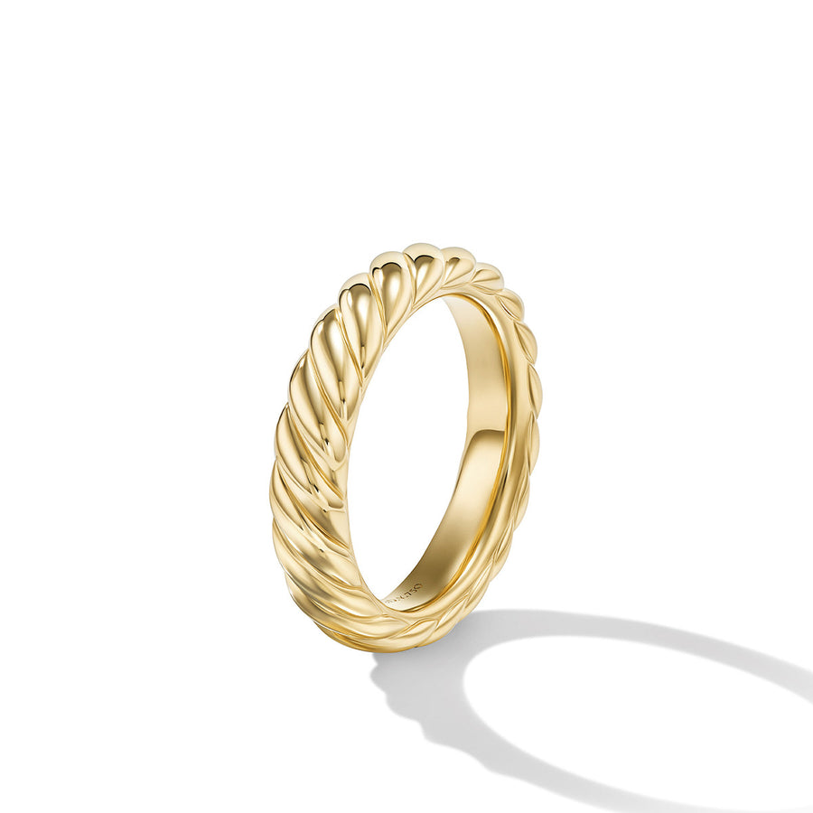 Sculpted Cable Band Ring in 18K Yellow Gold