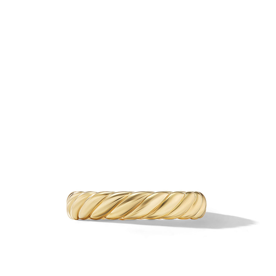 Sculpted Cable Band Ring in 18K Yellow Gold