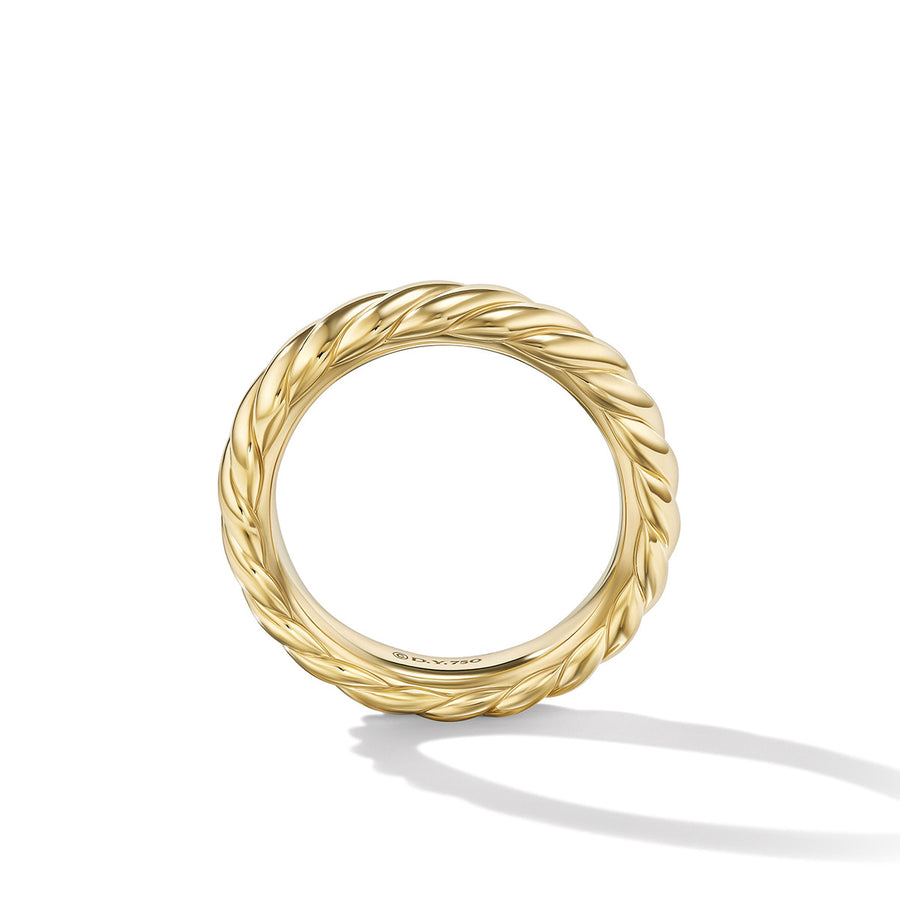 Sculpted Cable Band Ring in 18K Yellow Gold