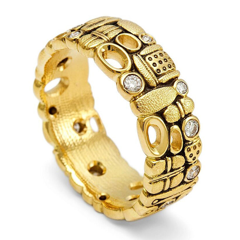 Mens Diamond Carved Eternity Band