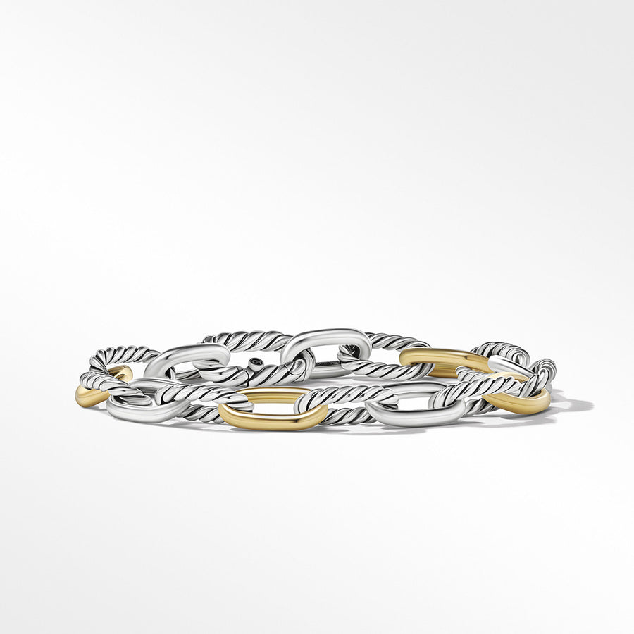DY Madison Chain Bracelet in Sterling Silver with 18K Yellow Gold