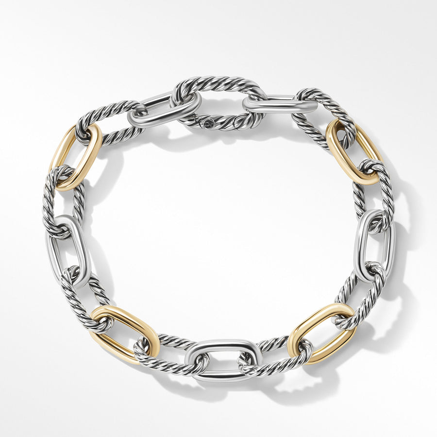 DY Madison Chain Bracelet in Sterling Silver with 18K Yellow Gold