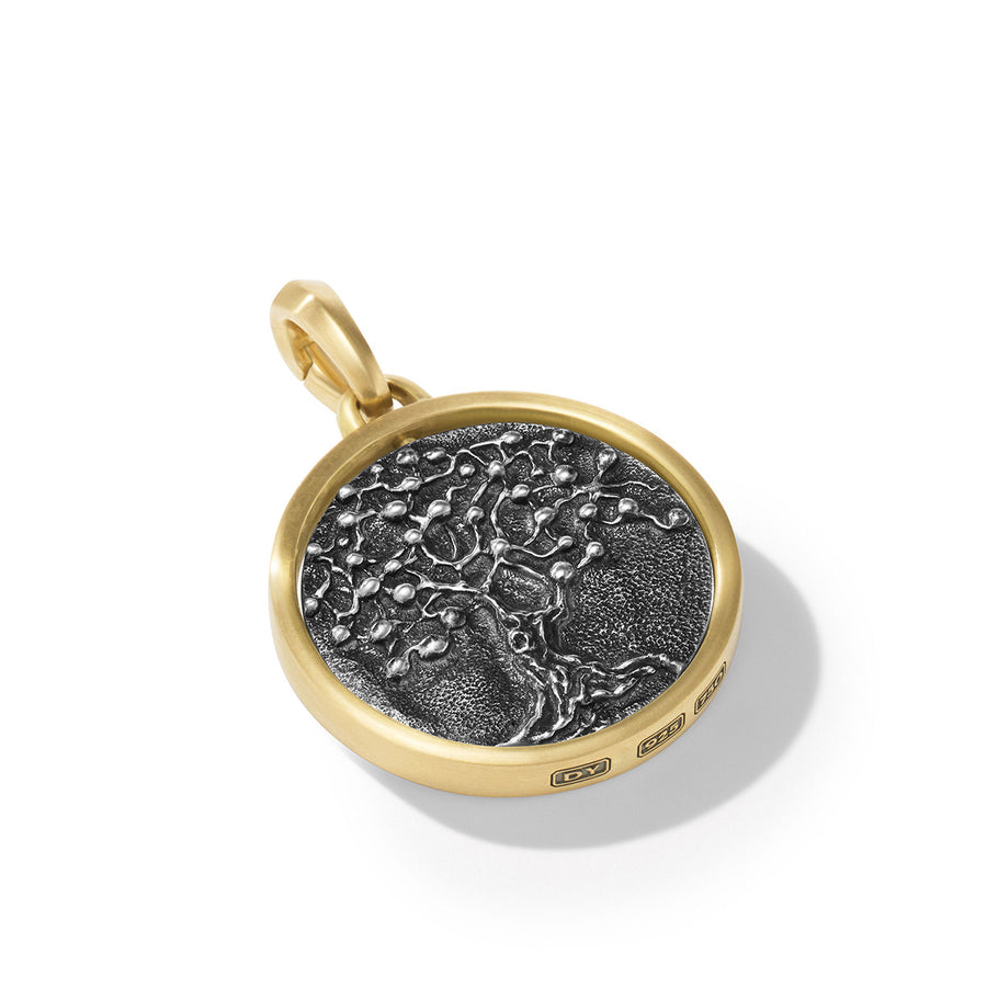 Life and Death Duality Amulet in Sterling Silver with 18K Yellow Gold
