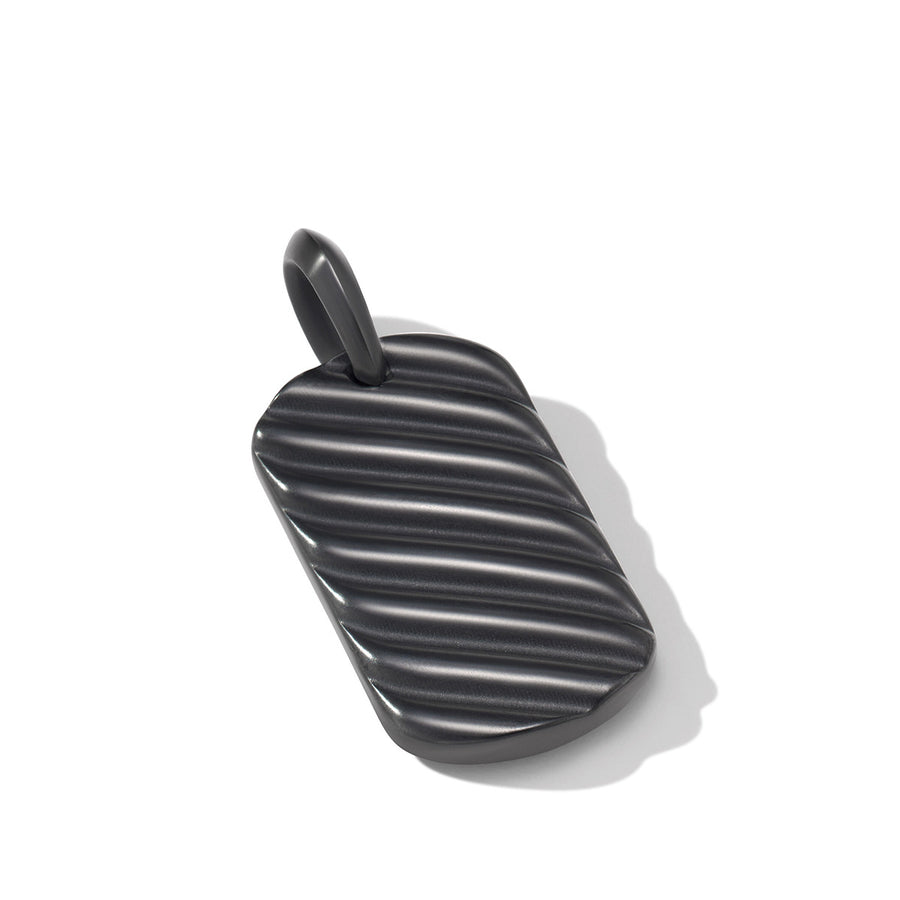 Sculpted Cable Tag in Black Titanium