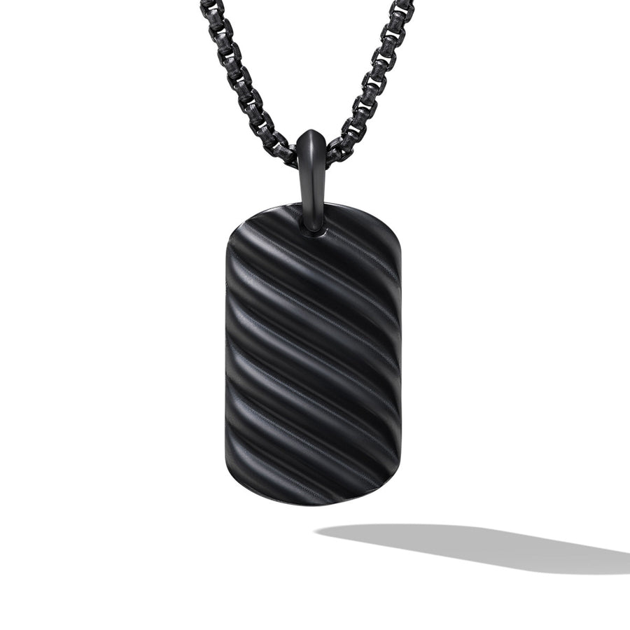Sculpted Cable Tag in Black Titanium