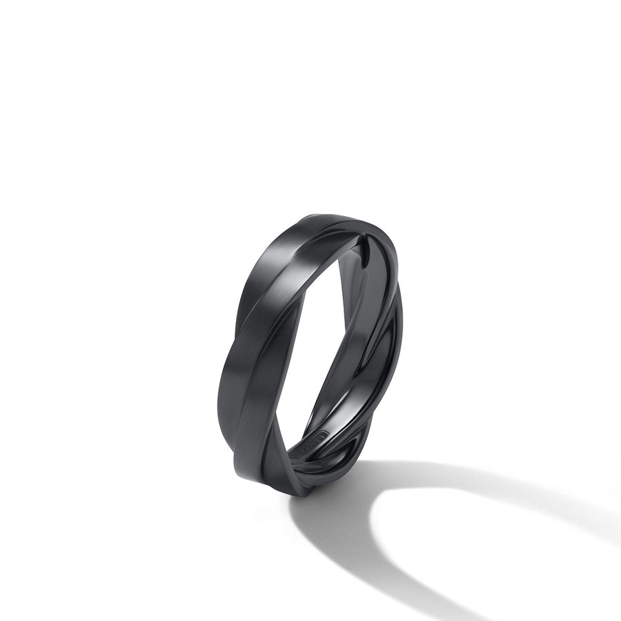 DY Helios Band Ring in Black Titanium