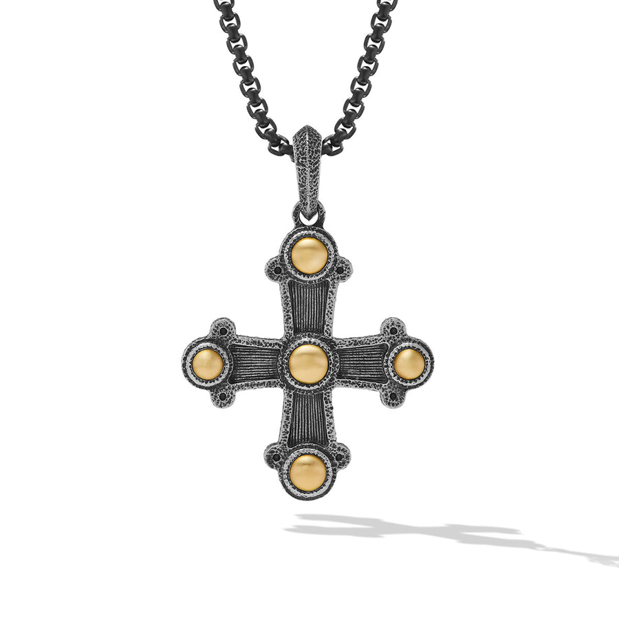 Shipwreck Cross Amulet in Sterling Silver with 18K Yellow Gold