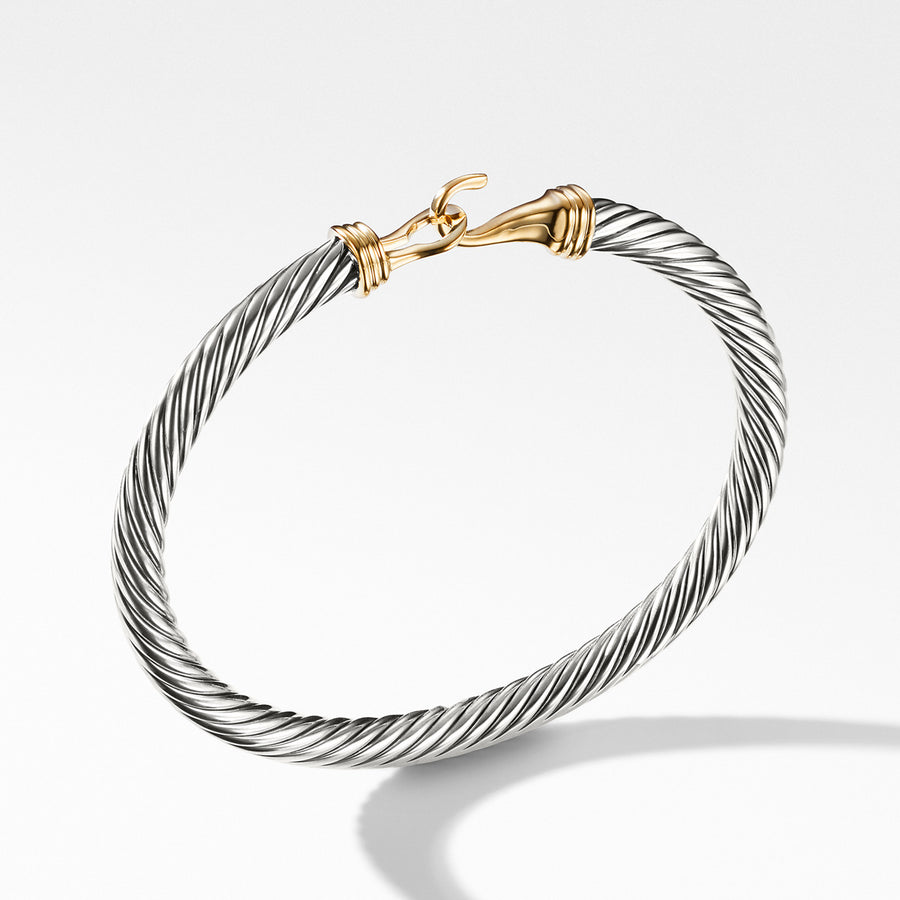 Cable Buckle Bracelet with 14K Gold, 5mm