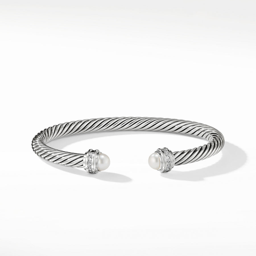 Cable Classic Bracelet with Pearl and Diamonds