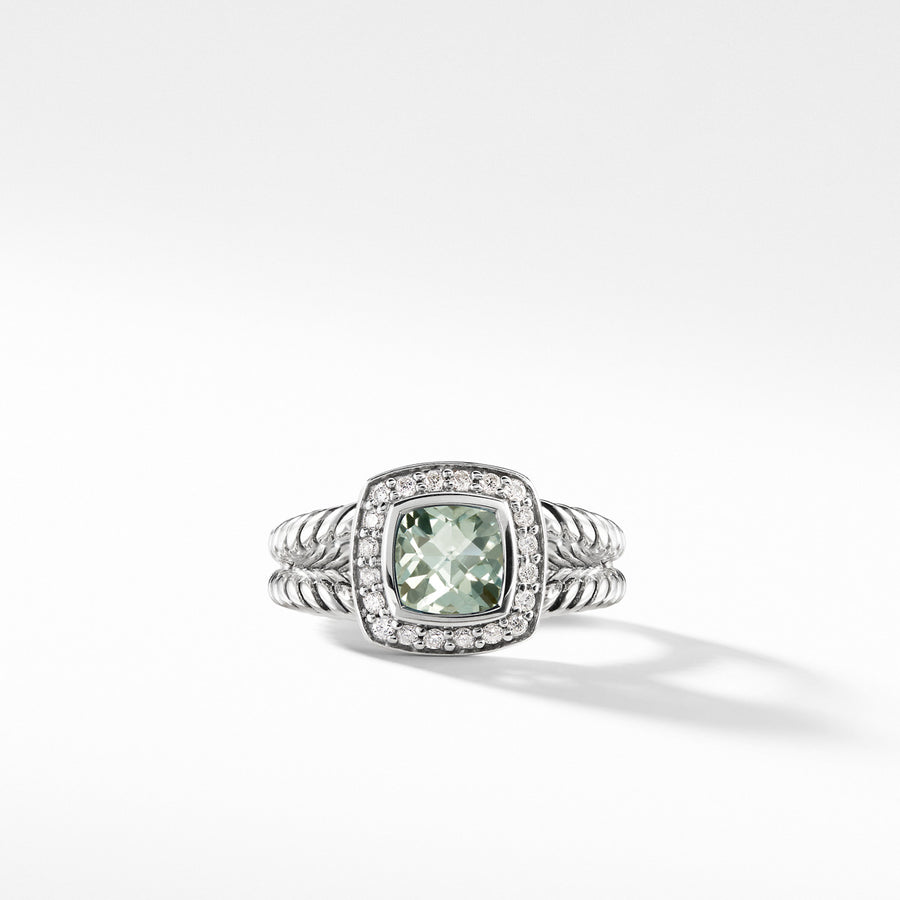 Petite Albion Ring with Prasiolite and Diamonds
