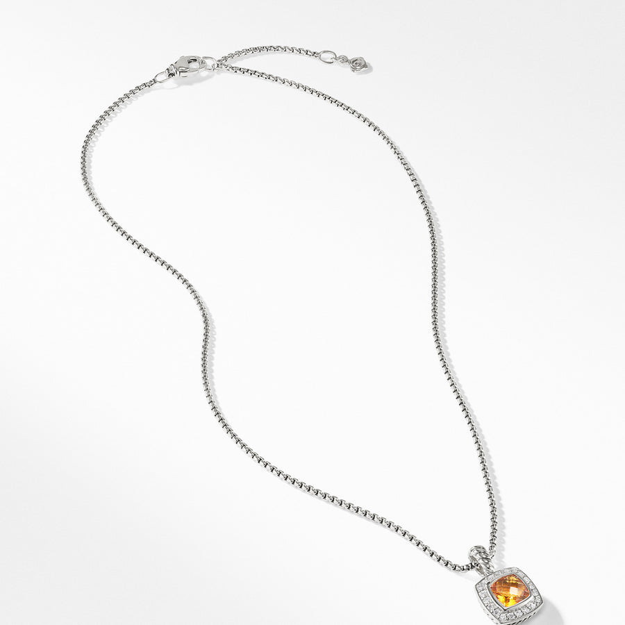 Pendant Necklace with Citrine and Diamonds