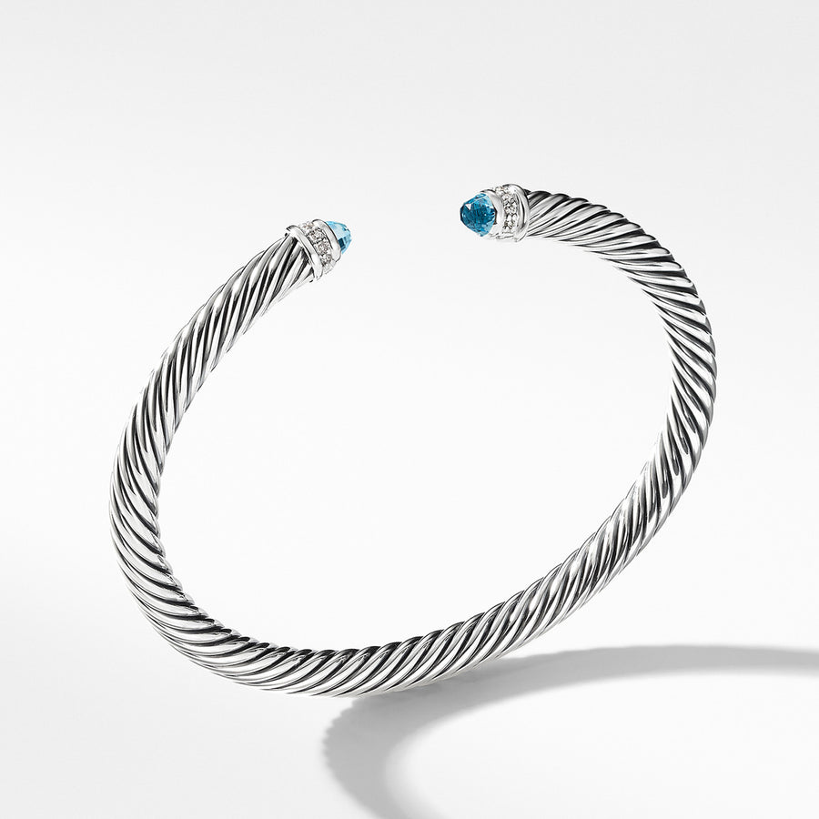 Cable Classics Bracelet with Blue Topaz and Diamonds
