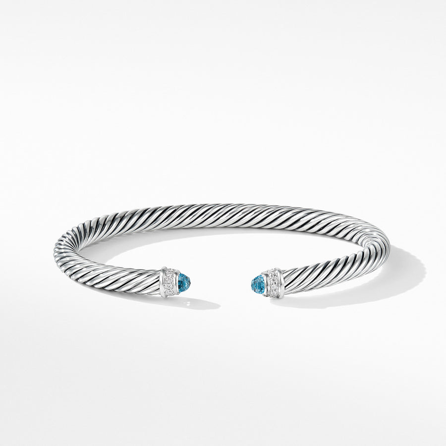 Cable Classics Bracelet with Blue Topaz and Diamonds