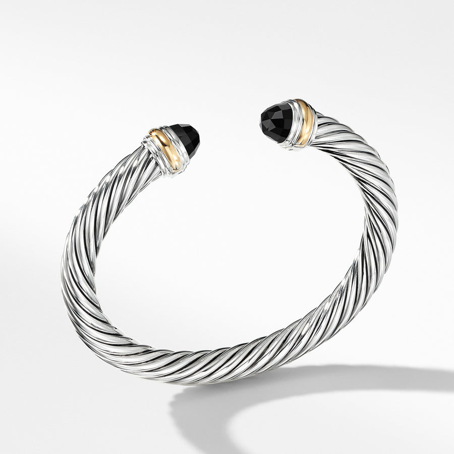 Cable Classic Bracelet with Blue Topaz and 14K Gold