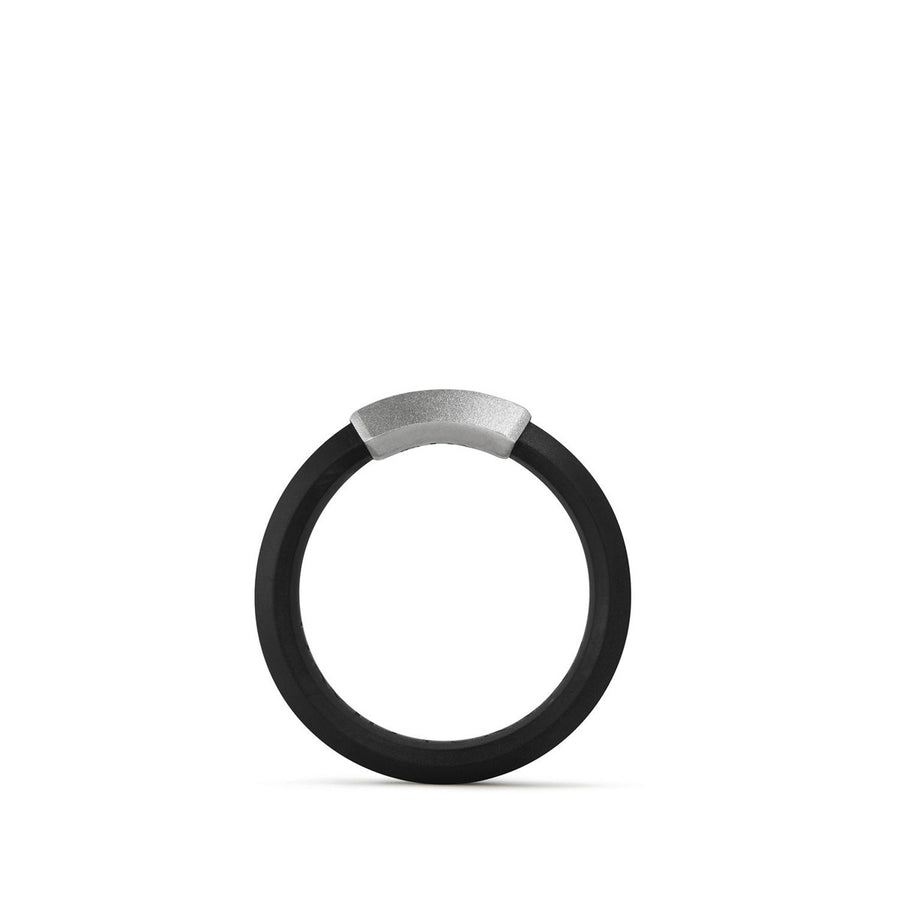 Hex Band Ring in Black, 7mm