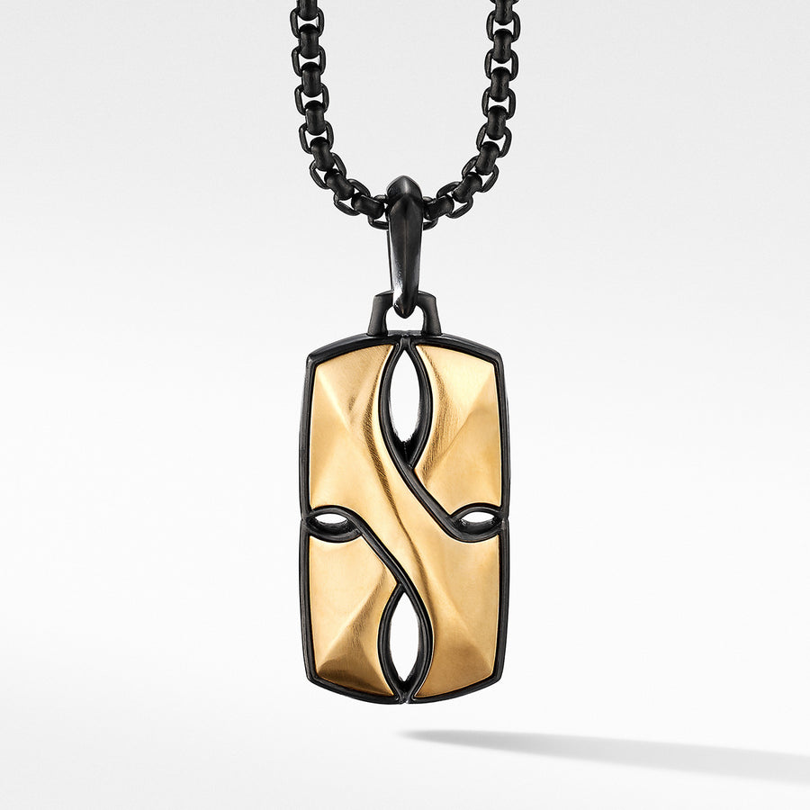 Armory Tag in Black Titanium with 18K Yellow Gold