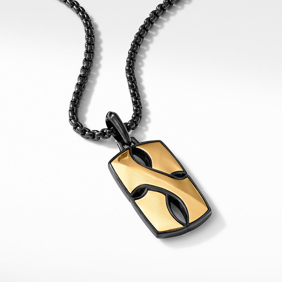 Armory Tag in Black Titanium with 18K Yellow Gold