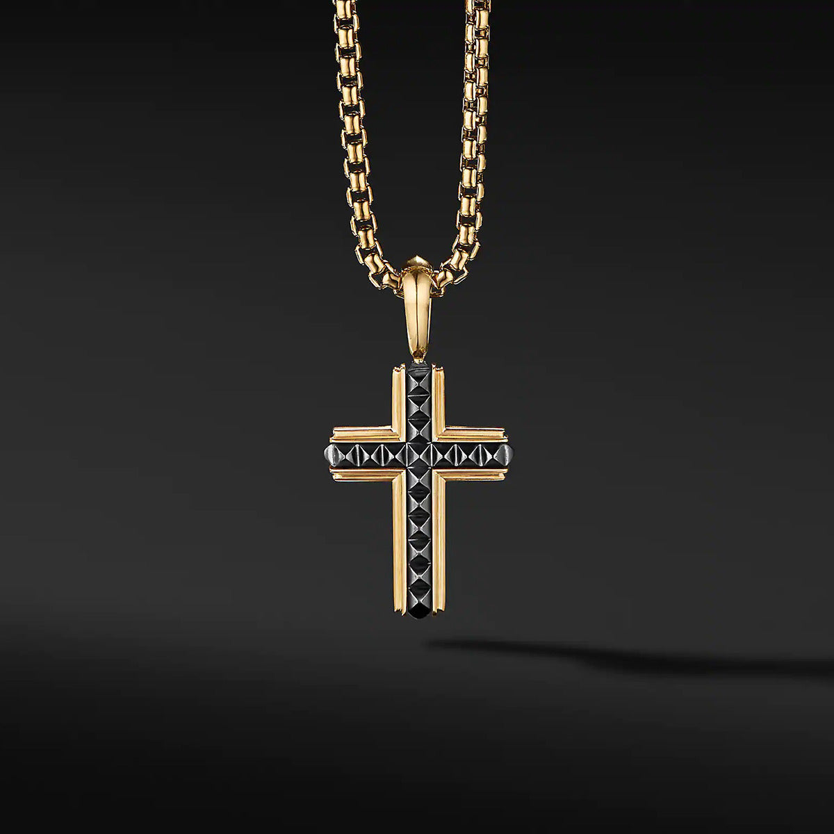 Pyramid Cross in 18K Yellow Gold with Black Titanium | Schwarzschild ...