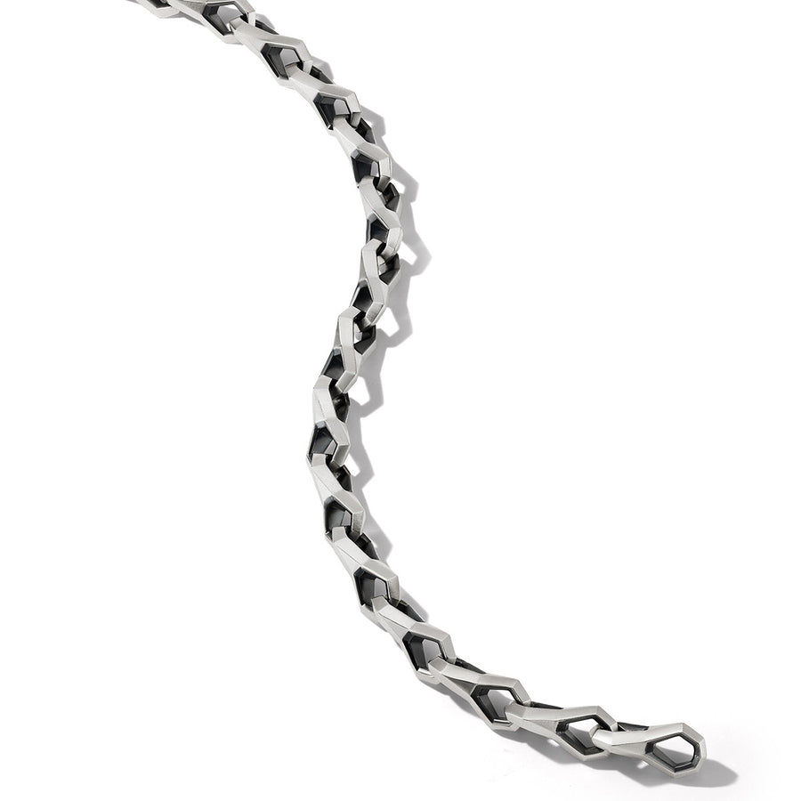 Faceted Link Bracelet in Sterling Silver