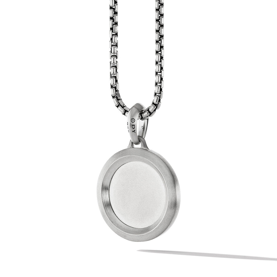 St. Christopher Amulet in Sterling Silver with Pave Black Diamonds