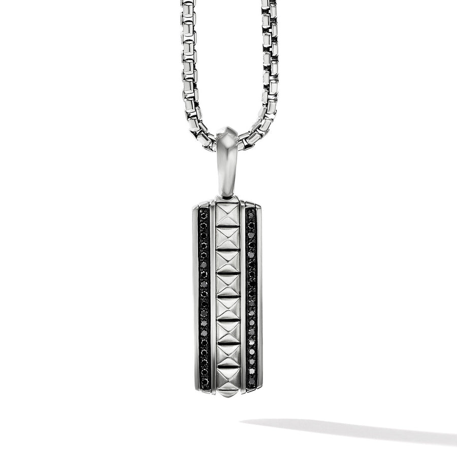 Pyramid Ingot Tag with Pave Black Diamonds