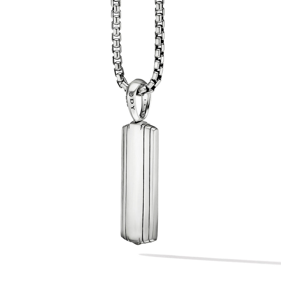 Pyramid Ingot Tag with Pave Black Diamonds