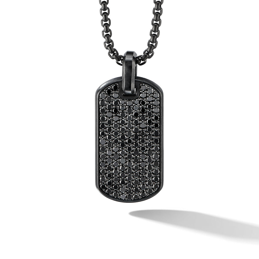 Streamline Tag in Black Titanium with Black Diamonds