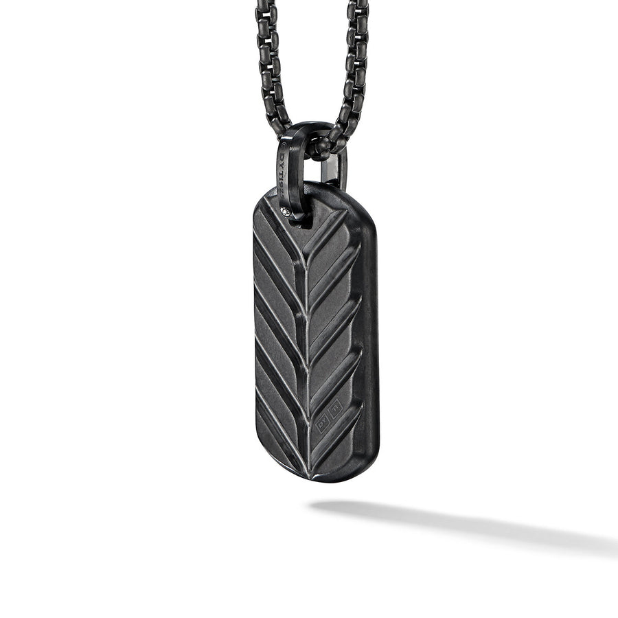Streamline Tag in Black Titanium with Black Diamonds