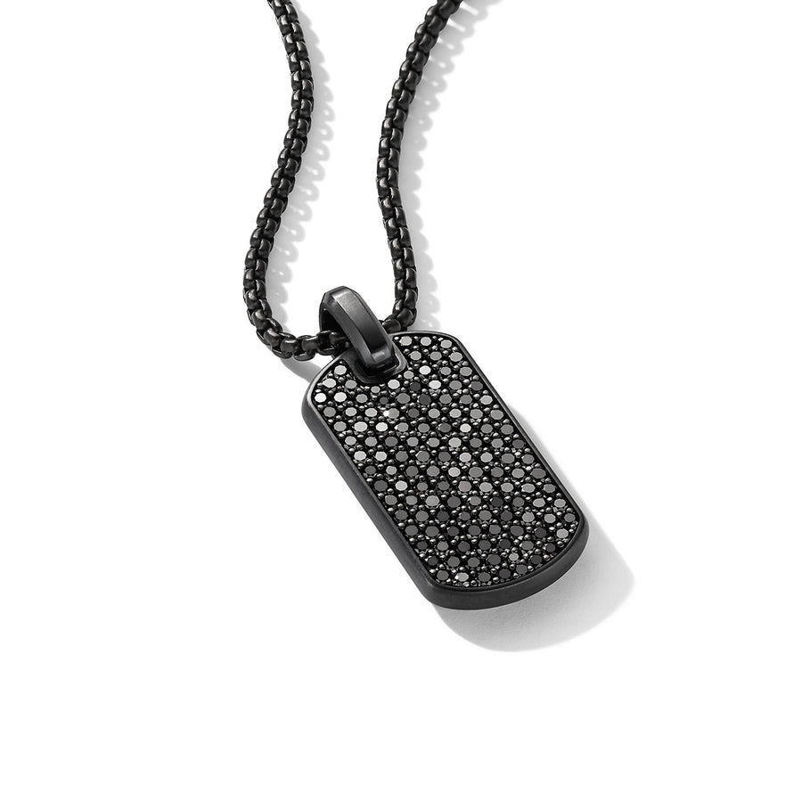 Streamline Tag in Black Titanium with Black Diamonds