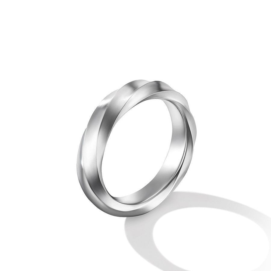 Cable Edge Band Ring in Recycled Sterling Silver